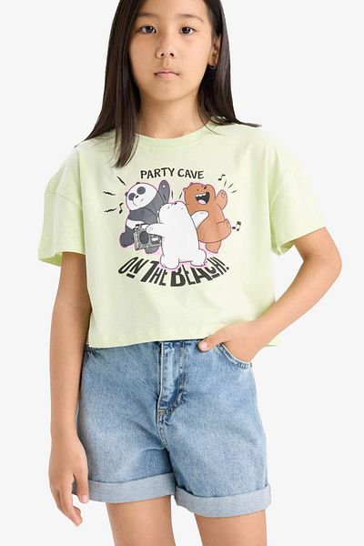 DeFacto Girls We Bare Bears Crew Neck Short Sleeve T-Shirt E6552A825Hs