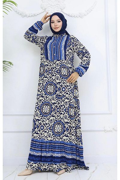 MODA Tile Patterned Buttoned Dress