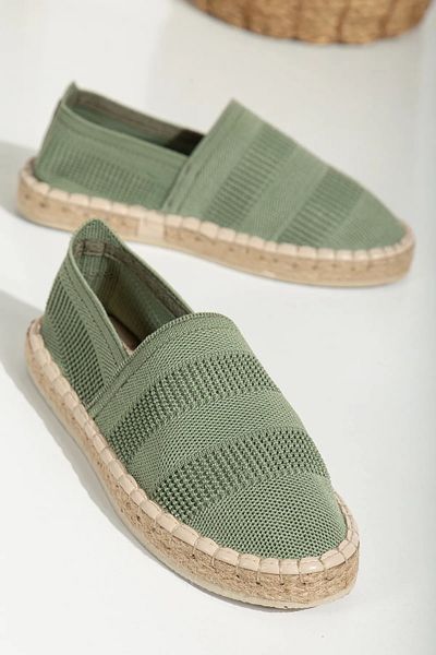 marceline Men's/Women's Unisex Khaki Knitwear Espadrille - Straw Sole, Comfortable Knitted Sports Casual Shoes