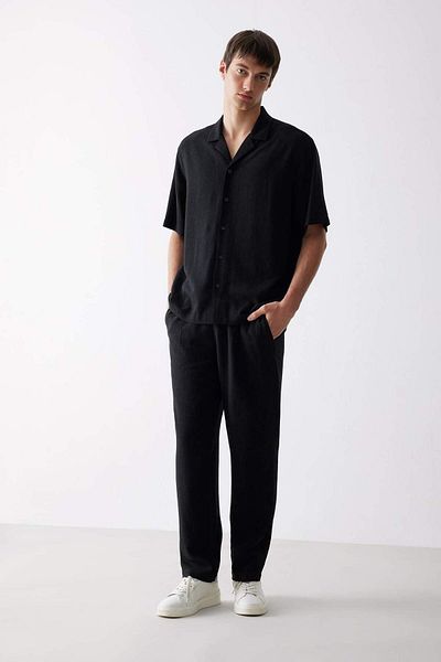 DeFacto Summer Viscose Jogger Pants Regular Fit Regular Cut Linen Blended Straight Leg with Pockets B4867Ax25Sm