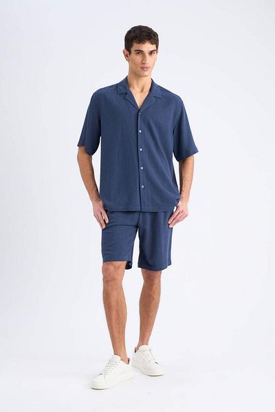 DeFacto Relax Fit Καλοκαιρινό λινό σορτς D8835AX25SM