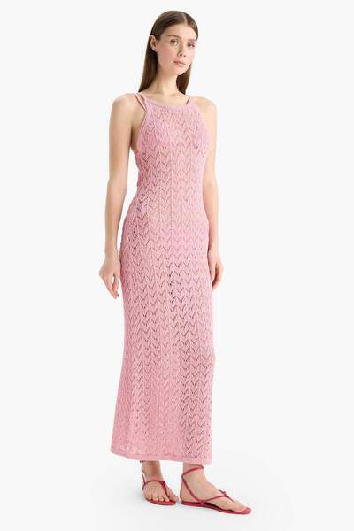 DeFacto Round Neck Strap Knitwear Beach Dress-Fall in Love E5968Ax25Hs