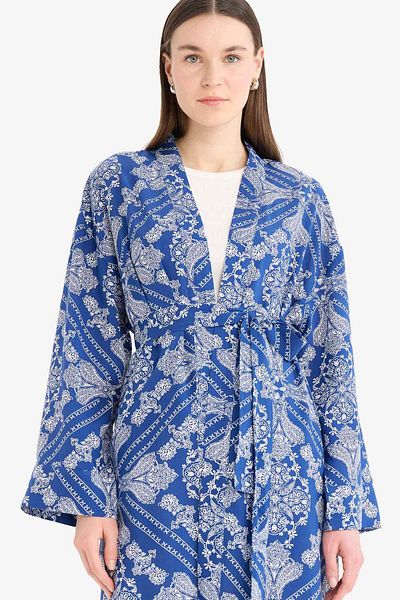 DeFacto Kimono din viscoză cu model cu decolteu relaxat E7262AX25SM