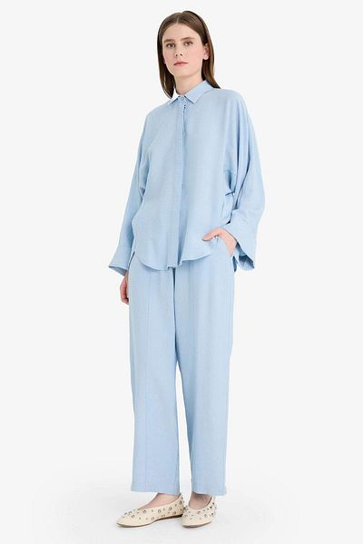 DeFacto Harem Linen Blended Wide Leg Pants D9732Ax25Sm