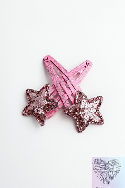 Darya Pembe Simli Yıldız Figürlü 2’li Klips Toka