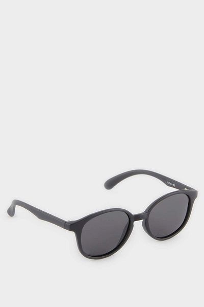DeFacto Girl's Round Black Plastic Frame Black Glass Polarized Sunglasses F4303A8Ns