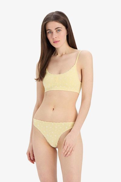 DeFacto Women's 2-Piece Set Patterned Seamles Fabric Bralet Panties-Fall in Love E6601Ax25Sm