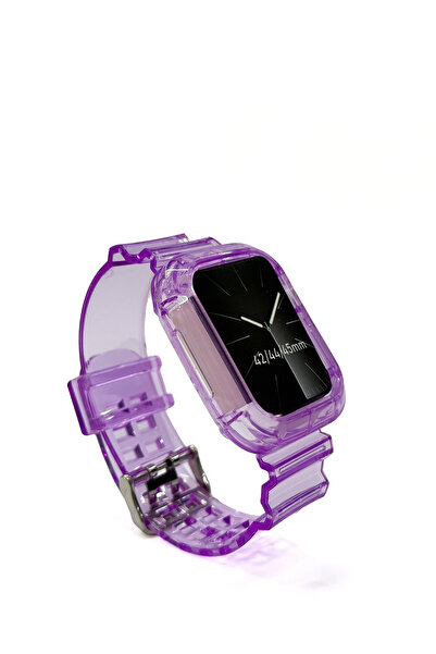 Quse Apple Watch Seri 9 8 7 6 5 4 3 2 1 Se 41mm-40mm-38mm Şeffaf Transparan T...