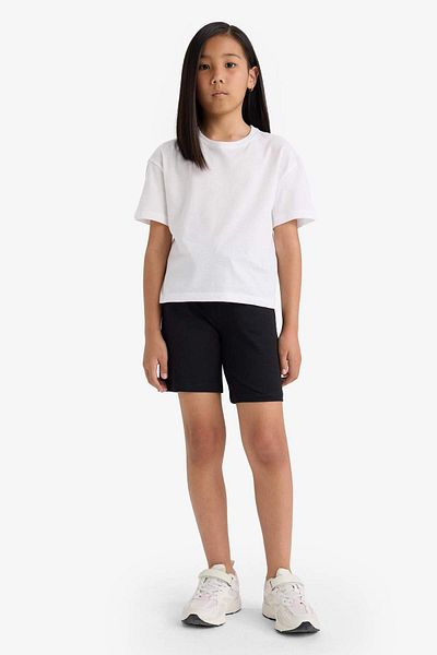 DeFacto Girl's Relax Fit Elastic Waist Basic Plain Shorts D9058A825Hs