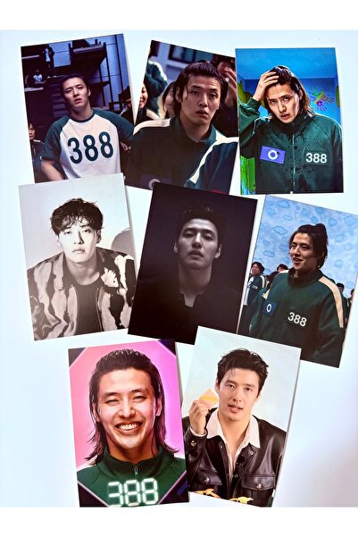 Pankart Evi 8 Pieces Squid Game Player 388 Decorative Board Card Photocard Set