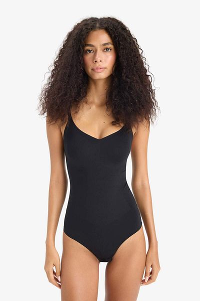 DeFacto Φορμάκι με αφαιρούμενο μαξιλαράκι Tan Bodysuit Corset-fall In Love E4743ax25sm