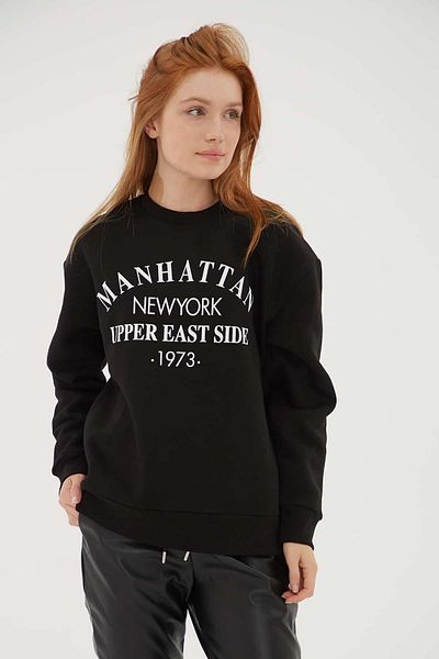 Fashion Friends Sweat cu imprimeu cu gât negru