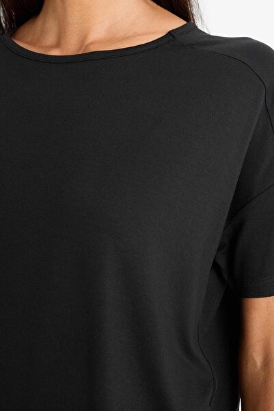 DeFacto Pijama Takımı Kısa Kollu Üst Esnek Belli Uzun Alt-fall In Love D8454ax25sp