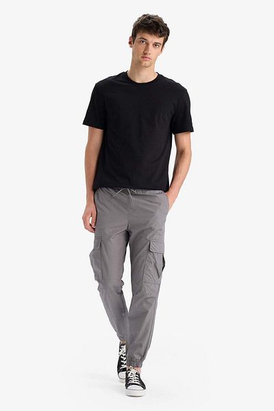 DeFacto 100% Cotton Regular Cargo Pocket Summer Jogger Parachute Pants E2181Ax25Sm