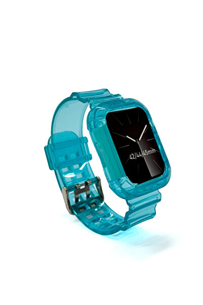 Quse Transparan Tank Silikon Kordon, Apple Watch 9 8 7 6 5 4 3 2 1 Se 45mm-44...