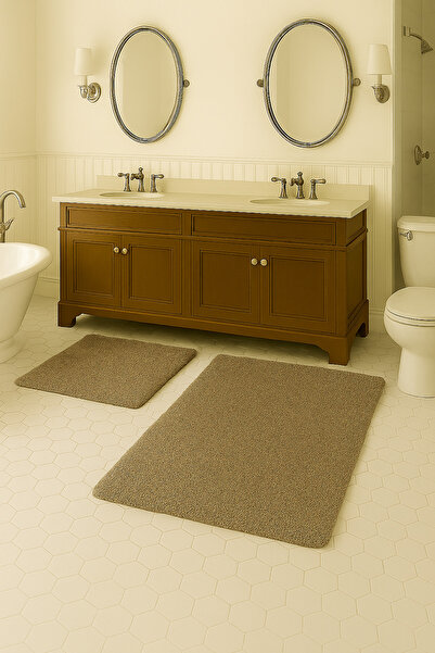 SOFT DECOR μοντέρνα διακοσμητική αντιολισθητική βάση πατάκι μπάνιου σετ καθίσ...