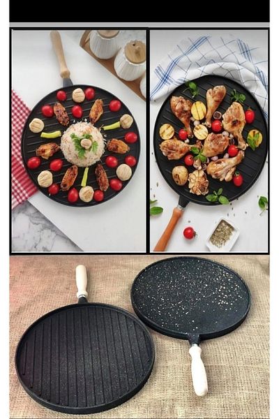 AKAL 36 cm Double Sided Granite Casting Pancake and Meat Pan Multi-Purpose Pan