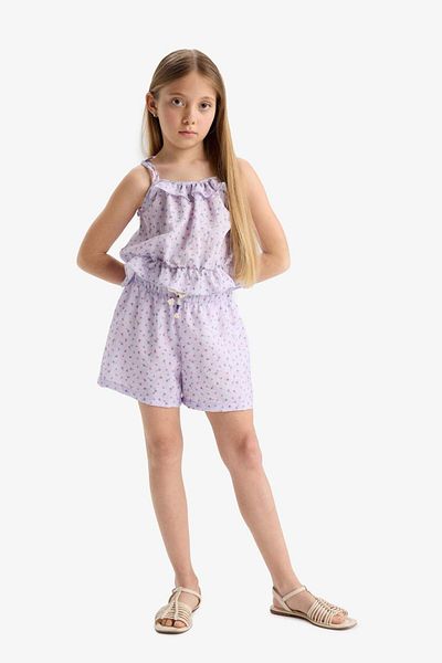 DeFacto Girl's Patterned Shorts with Elastic Waist D7615A825Hs