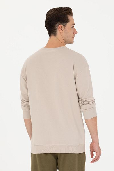 U.S. Polo Assn. BASE. POLO MEN'S O-NECK SPORTS COMFORTFIT SWEATSHIRT 1667435 YUSEN 011 BEIGE