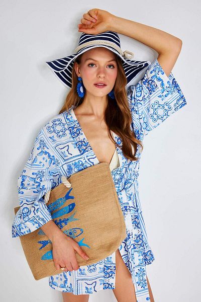 DeFacto Women's Beach Straw Bag E7397Axns
