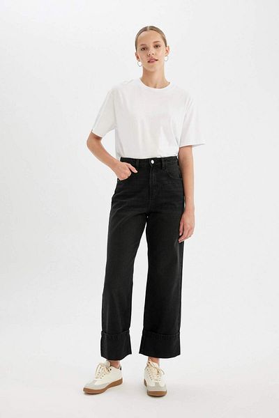 DeFacto Relax Fit High Waist Ankle Length Jean Pants C6387Ax24Au