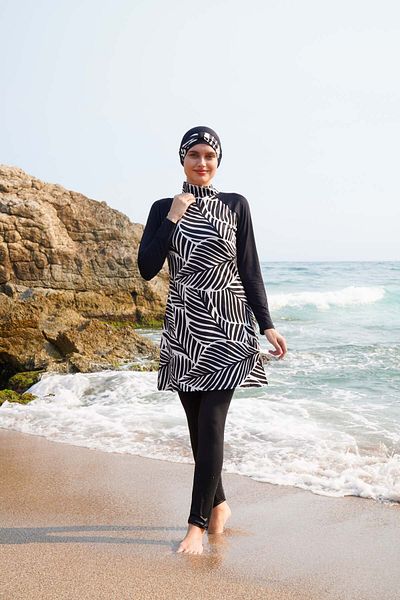 vawensea ملابس سباحة حجاب ليكرا مغطاة بالكامل للنساء 5051 (مجموعة مقاسات واسعة)