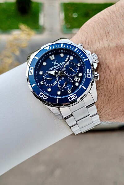 Daniel Klein Kadranı Lacivert Kordonu Gümüş Renk İç Göstergeleri Aktif Erkek ...