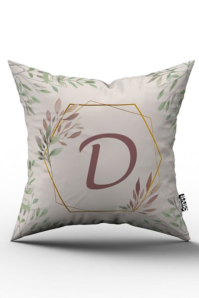 SasoHome Κάλυμμα μαξιλαριού Letter Throw - Letter D - Letter Διακοσμητικό Ψηφιακό Εκτυπωμένο Μαξιλάρι Ριχτάρι - Μαξιλαροθήκη.