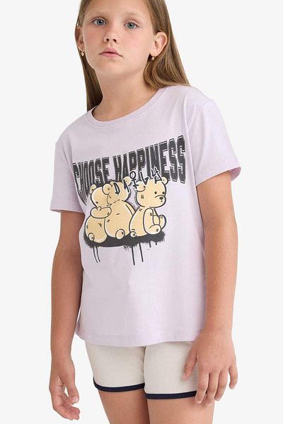 DeFacto Tricou cu mânecă scurtă imprimat pentru fete E0349A825SM