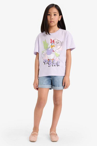 DeFacto Mädchen Disney Mickey Mouse & Friends Relax Fit Rundhals-Kurzarm-T-Shirt E2629A825SM