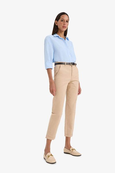 DeFacto Carrot Fit Gabardine Belted Trousers with Pockets High Waist D7413Ax25Sm