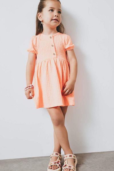 DeFacto Baby Girl Short Sleeve Wrinkle Summer Dress E8716A525Sm
