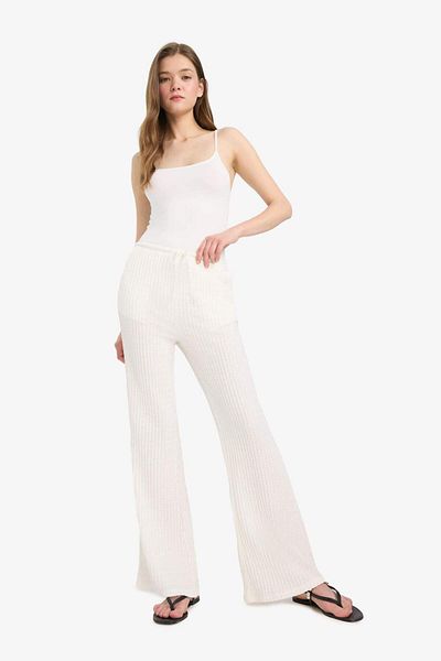 DeFacto Cool Flare Fit Elastic Waist Wrinkle Pants E9942Ax25Sm
