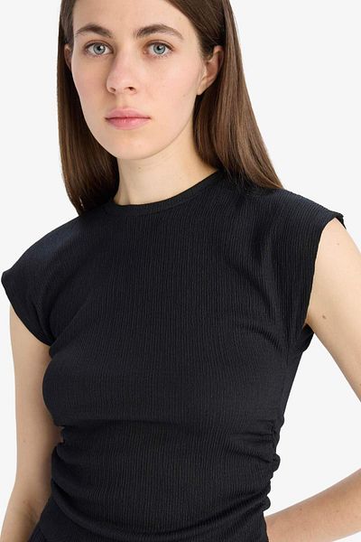 DeFacto Tricou cu mânecă scurtă, cu decolteu, slim fit, cu mânecă scurtă, E3398AX25SP