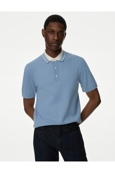 Marks & Spencer Kısa Kollu Örme Polo Yaka T-Shirt