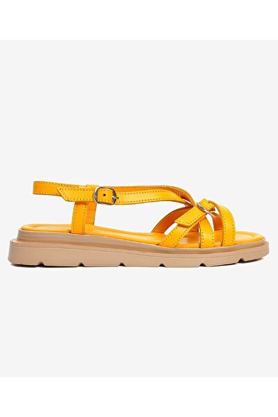 Greyder Kadın Sarı Hakiki Deri Sandalet 3Y2CS50768