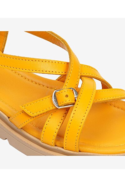 Greyder Kadın Sarı Hakiki Deri Sandalet 3Y2CS50768