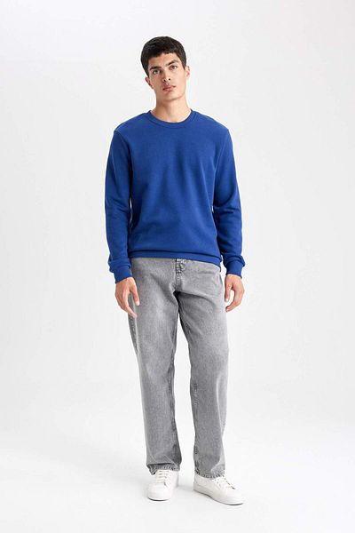 DeFacto Φούτερ με κανονική εφαρμογή Crew Neck B7833axns