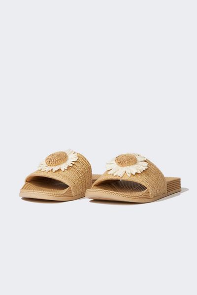 DeFacto Women's Floral Flat Sole Faux Leather Slippers D8973Ax25Sm
