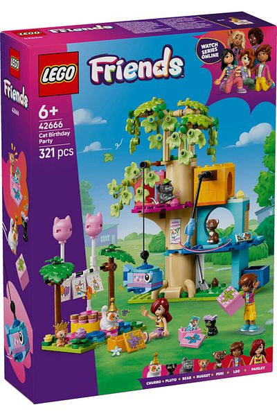 LEGO 42666 ليغو ®   حفلة عيد ميلاد القطط والأصدقاء والمنزل الشجري