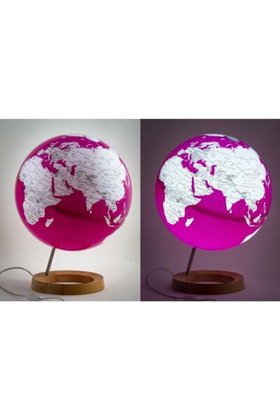 Gürbüz 33cm Da Fuchsia / Kırmızı Küre Işıklı