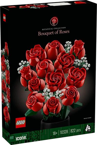 LEGO ® Icons Rose Bouquet 10328 - Stavebnice pro děti od 18 let (822 kusů)