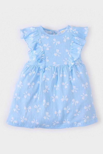 DeFacto Baby Girl Floral Short Sleeve Crinkle Viscose Summer Dress E8722A525Sm