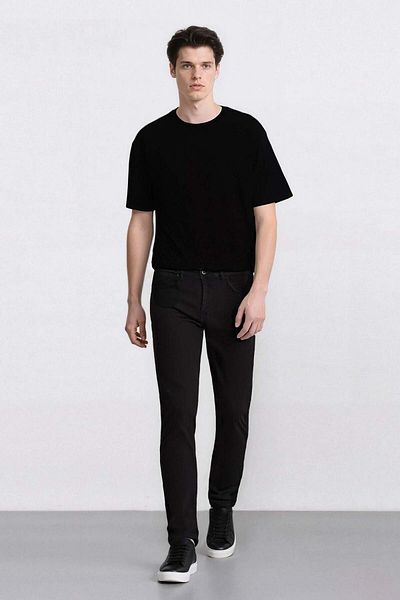 DeFacto Sergio Regular Fit Normal Fit Normal Waist Pipe Leg Black Jean Trousers F2370Ax25Sp