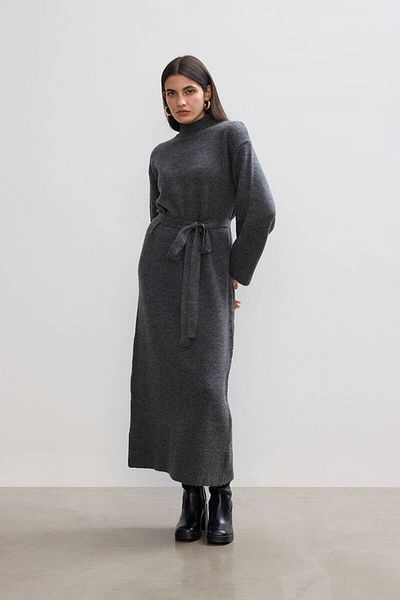 BE BLUE Anthracite Soft Knitting Dress