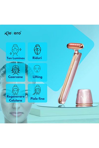 KleVero Rotating Facial Care Device with Red Light 4 in 1