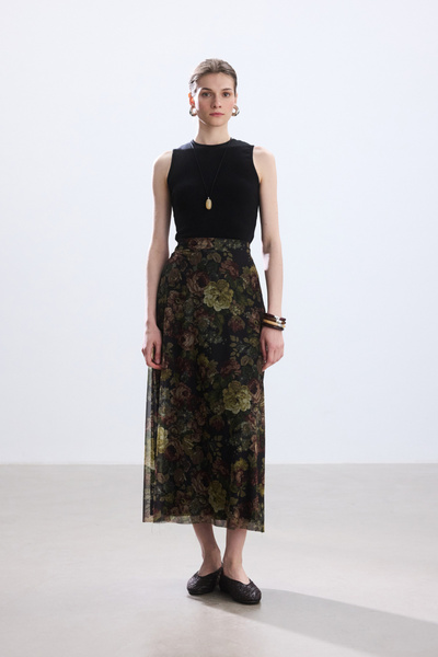 BE BLUE ΦΟΥΣΤΑ ΤΟΥΛΙ ΜΕ ΣΧΕΔΙΟ VINTAGE ROSE