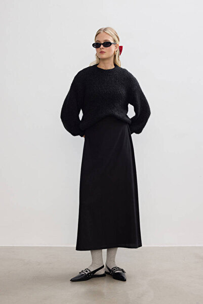 BE BLUE Black Balloon Sleeve Sweater