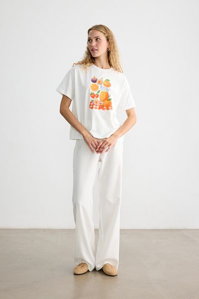 BE BLUE Orange Printed Short Sleeve T-Shirt