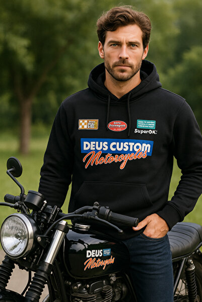 Rich Unisex Double Pack Γυναικεία-Ανδρική Συνδυασμός Εραστών - Φούτερ με λεπτομέρεια εκτύπωσης με κουκούλα 2 Πακέτο